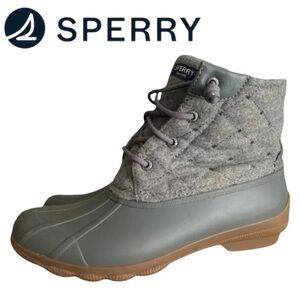 🌞 Sperry Women's Boots Size 9M Waterproof Rubber Boots Gray Side Zipper